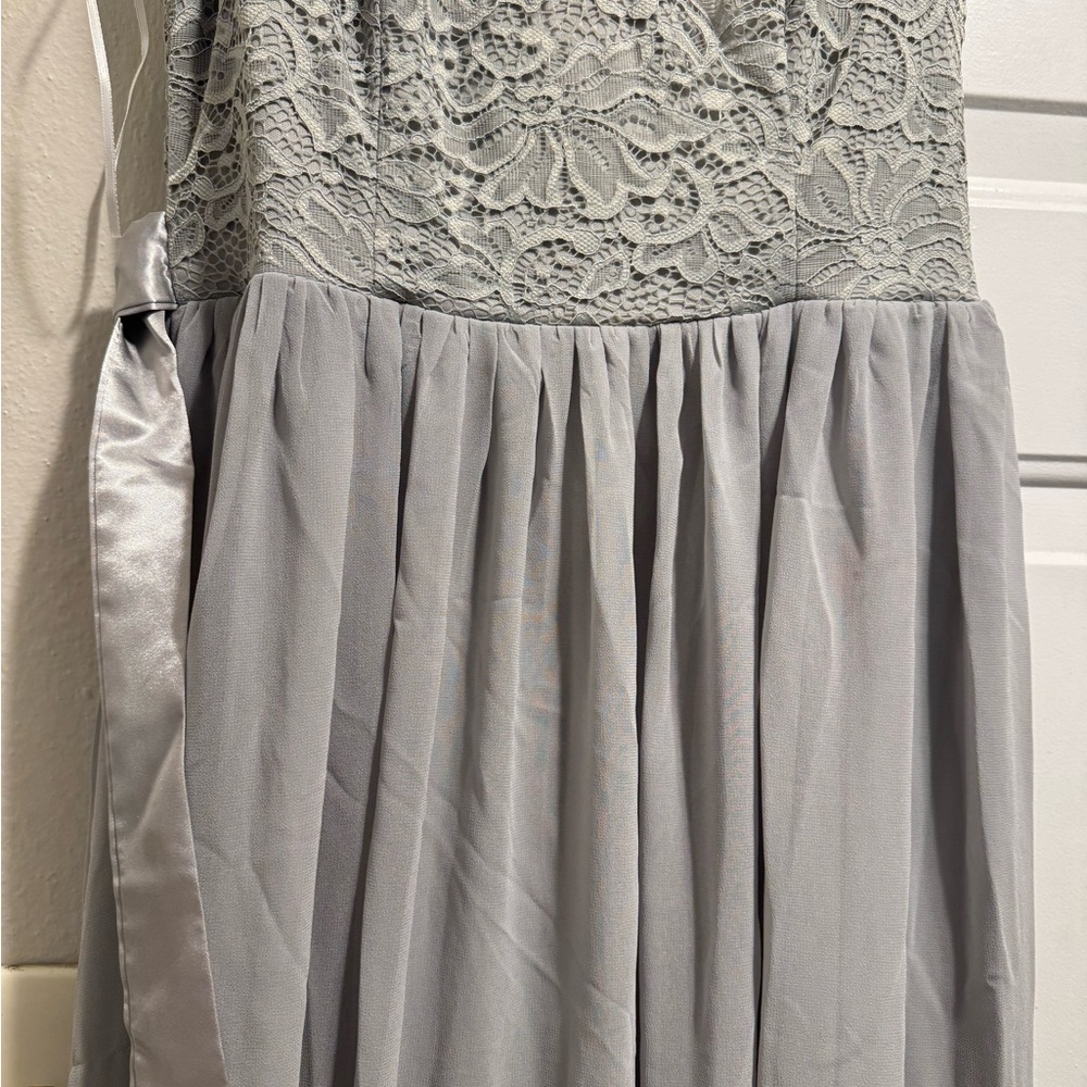 Elegant Lace Gray Prom Dress